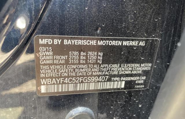 WBAYF4C52FGS99407 - 2015 BMW 740 LXI BLACK photo 10