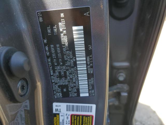 5TDHBRCH3MS535104 - 2021 TOYOTA HIGHLANDER HYBRID XLE GRAY photo 12