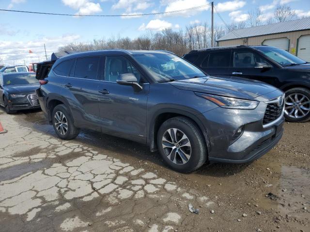 5TDHBRCH3MS535104 - 2021 TOYOTA HIGHLANDER HYBRID XLE GRAY photo 4