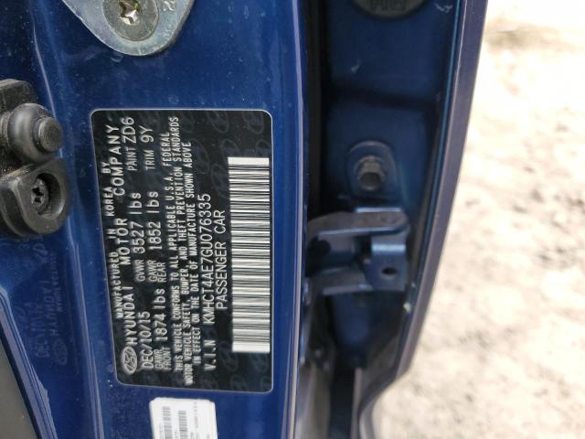 KMHCT4AE7GU076335 - 2016 HYUNDAI ACCENT SE BLUE photo 12