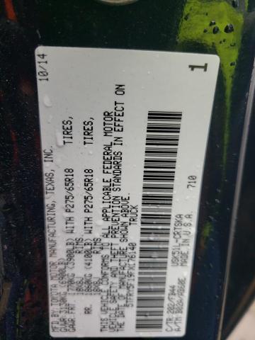 5TFRY5F19FX176140 - 2015 TOYOTA TUNDRA DOUBLE CAB SR/SR5 BLACK photo 14