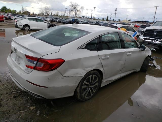 1HGCV3F13KA003750 - 2019 HONDA ACCORD HYBRID WHITE photo 3