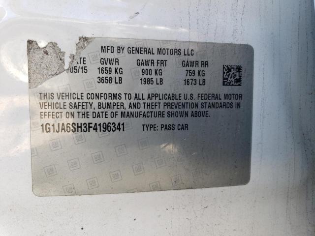 1G1JA6SH3F4196341 - 2015 CHEVROLET SONIC LS 白色 照片 12