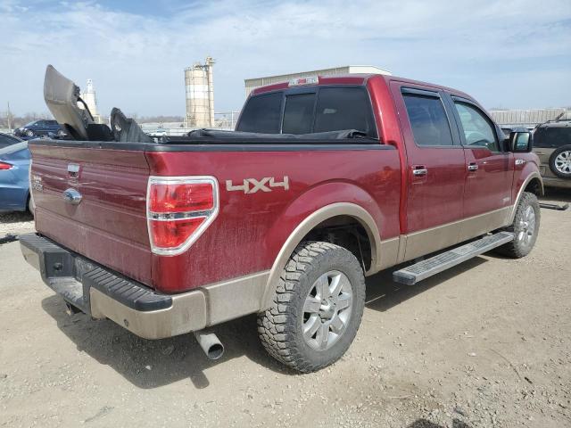 1FTFW1ET9EKF74058 - 2014 FORD F150 SUPERCREW MAROON photo 3