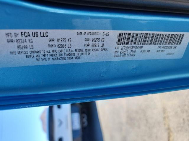 2C3CDXHG8FH847997 - 2015 DODGE CHARGER SXT BLUE photo 10