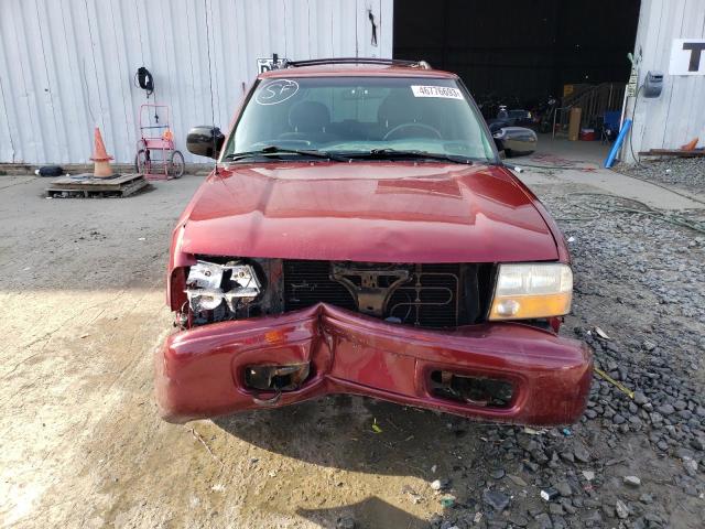 1GKDT13W412216846 - 2001 GMC JIMMY BURGUNDY photo 5