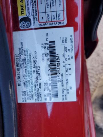 3LNHL2GC1AR612615 - 2010 LINCOLN MKZ RED photo 12