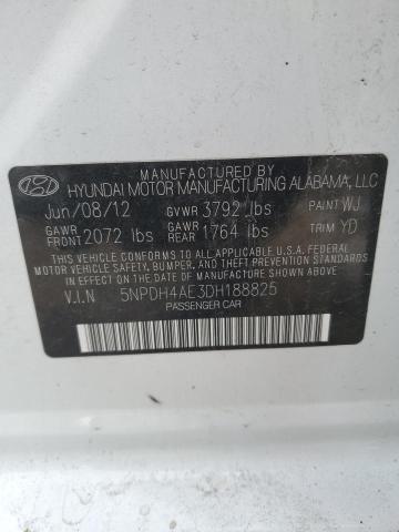 5NPDH4AE3DH188825 - 2013 HYUNDAI ELANTRA GLS WHITE photo 12