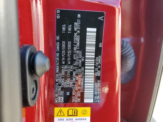 2T2HZMAA8LC154386 - 2020 LEXUS RX 350 RED photo 13