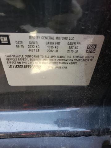 1G11C5SL6FF335522 - 2015 CHEVROLET MALIBU 1LT GRAY photo 12