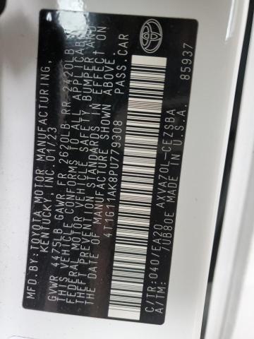 4T1G11AK8PU779308 - 2023 TOYOTA CAMRY SE NIGHT SHADE WHITE photo 12