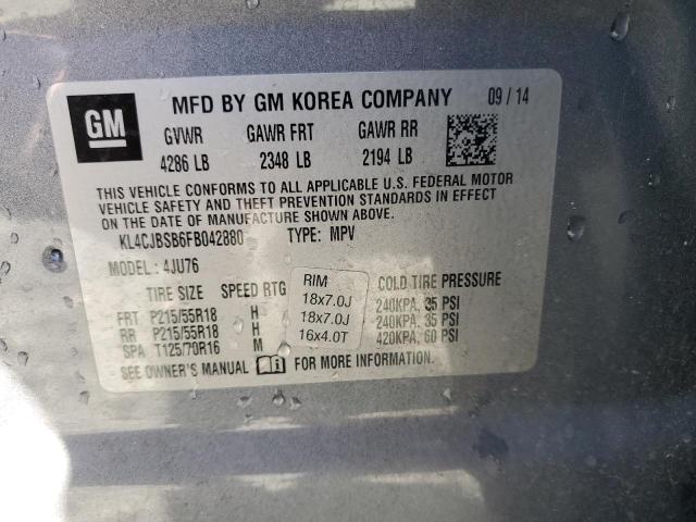 KL4CJBSB6FB042880 - 2015 BUICK ENCORE CONVENIENCE 灰色 照片 13