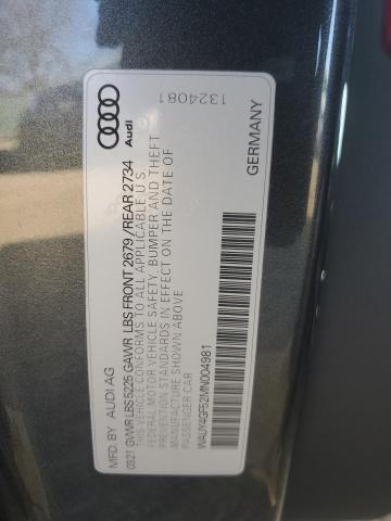 WAUY4GF52MN004981 - 2021 AUDI S5 PRESTIGE 灰色 照片 13