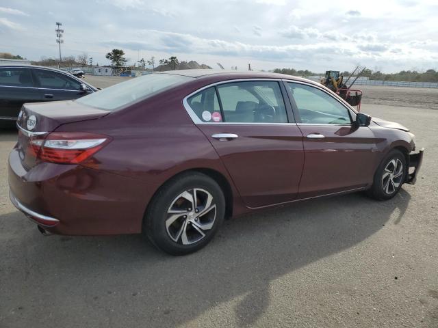 1HGCR2F34GA094468 - 2016 HONDA ACCORD LX MAROON photo 3