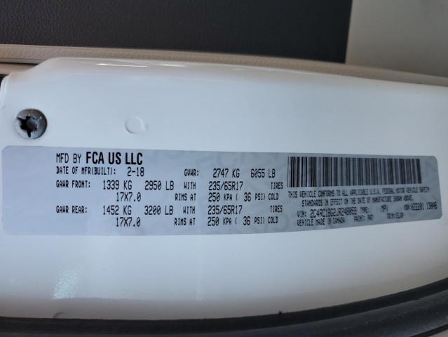 2C4RC1BG2JR248059 - 2018 CHRYSLER PACIFICA TOURING L თეთრი ფოტო 12