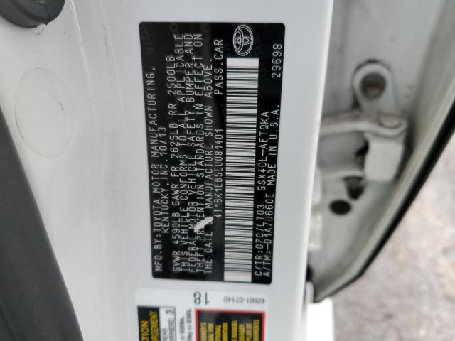 4T1BK1EB5EU081401 - 2014 TOYOTA AVALON BASE 白色 照片 12