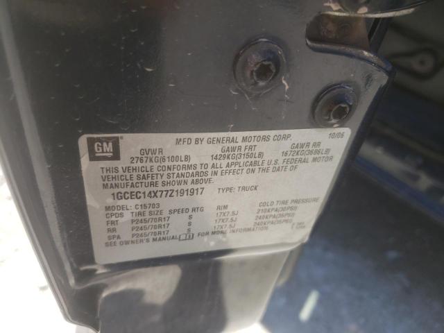 1GCEC14X77Z191917 - 2007 CHEVROLET SILVERADO C1500 CLASSIC BLACK photo 12