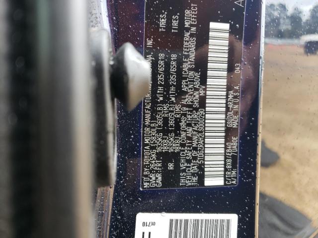 5TDGZRAH2LS000290 - 2020 TOYOTA HIGHLANDER XLE BLUE photo 13