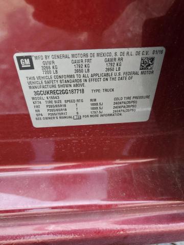 3GCUKREC2GG187718 - 2016 CHEVROLET SILVERADO K1500 LT BURGUNDY photo 13