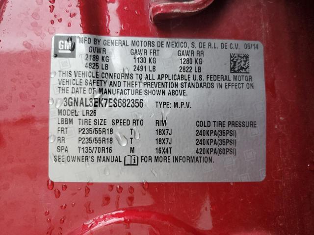 3GNAL3EK7ES682356 - 2014 CHEVROLET CAPTIVA LT RED photo 14