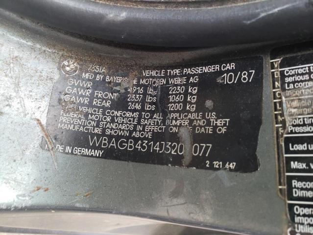 WBAGB4314J3205077 - 1988 BMW 735 I AUTOMATIC GRAY photo 12