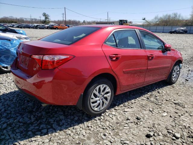 2T1BURHE4JC078483 - 2018 TOYOTA COROLLA L RED photo 3