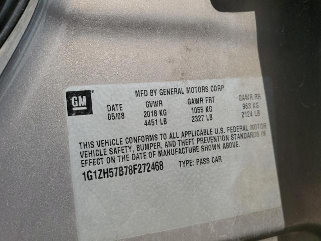 1G1ZH57B78F272468 - 2008 CHEVROLET MALIBU 1LT 棕色 照片 12