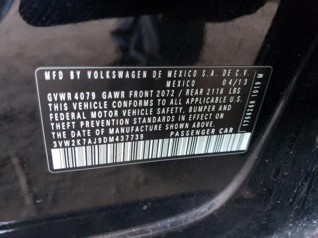 3VW2K7AJ9DM437739 - 2013 VOLKSWAGEN JETTA BASE Սև լուսանկար 12