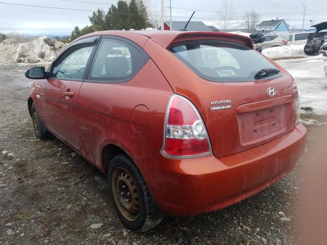 KMHCN35C88U085897 - 2008 HYUNDAI ACCENT BASE ORANGE photo 2