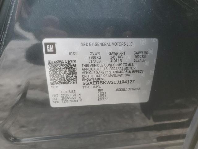 5GAERBKW3LJ194127 - 2020 BUICK ENCLAVE ESSENCE 灰色 照片 12