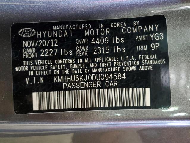 KMHHU6KJ0DU094584 - 2013 HYUNDAI GENESIS CO 3.8L GRAY photo 12