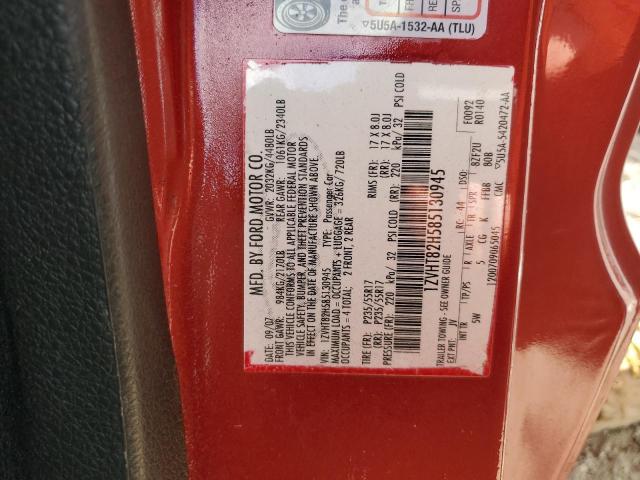 1ZVHT82H585130945 - 2008 FORD MUSTANG GT RED photo 12