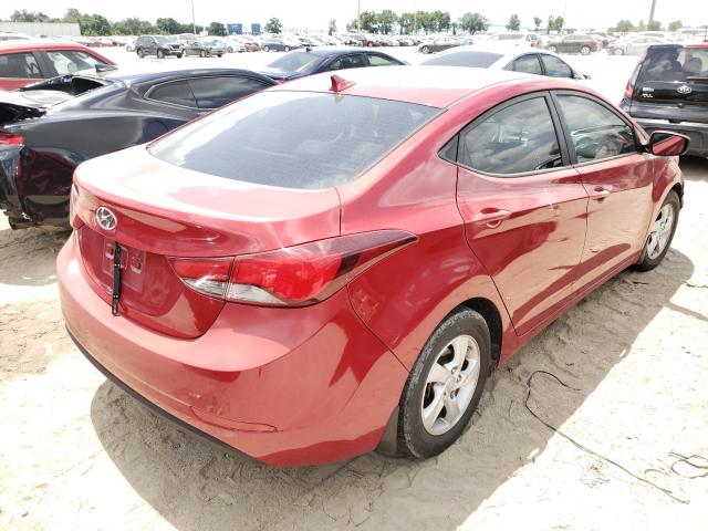 KMHDH4AE6EU143428 - 2014 HYUNDAI ELANTRA SE RED photo 4