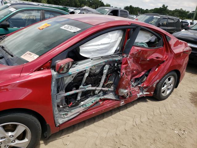 KMHDH4AE6EU143428 - 2014 HYUNDAI ELANTRA SE RED photo 9