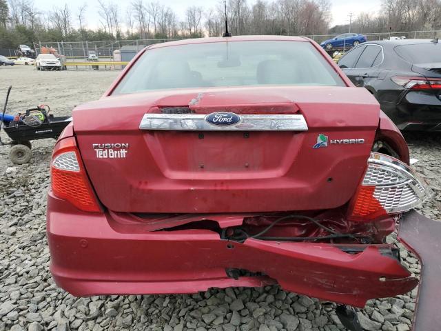 3FADP0L31CR222558 - 2012 FORD FUSION HYBRID RED photo 6