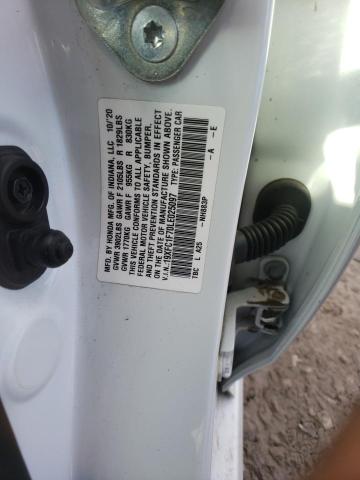 19XFC1F70LE025097 - 2020 HONDA CIVIC EXL 白色 照片 12
