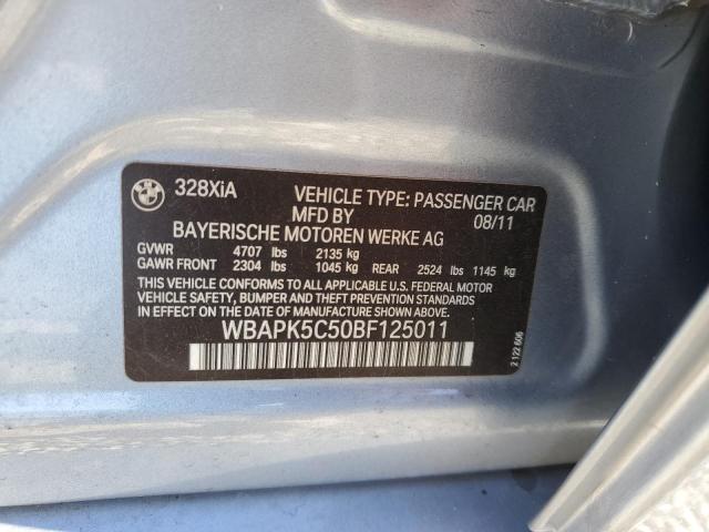 WBAPK5C50BF125011 - 2011 BMW 328 XI SULEV BLUE photo 12