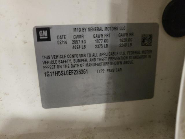 1G11H5SL0EF226361 - 2014 CHEVROLET MALIBU LTZ თეთრი ფოტო 12