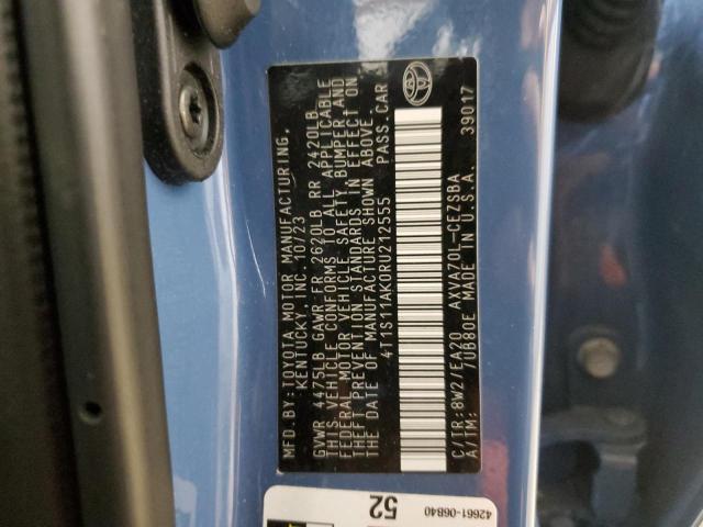 4T1S11AK0RU212555 - 2024 TOYOTA CAMRY SE NIGHT SHADE BLUE photo 12