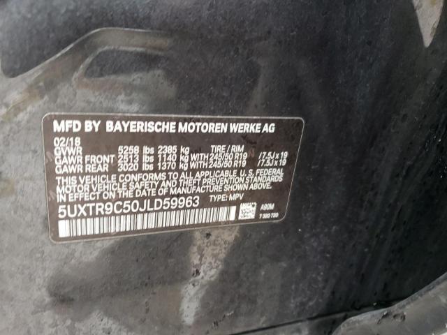 5UXTR9C50JLD59963 - 2018 BMW X3 XDRIVE30I GRAY photo 12