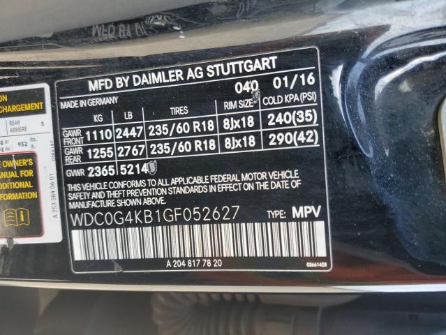 WDC0G4KB1GF052627 - 2016 MERCEDES-BENZ GLC 300 4MATIC BLACK photo 13