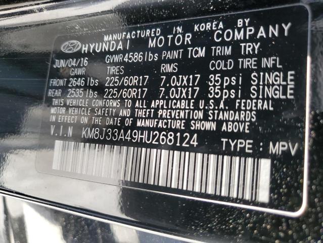 KM8J33A49HU268124 - 2017 HYUNDAI TUCSON LIMITED BLACK photo 13