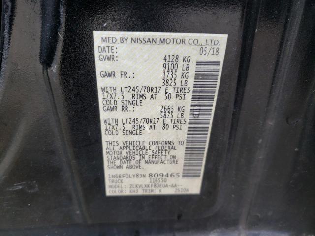 1N6BF0LY8JN809465 - 2018 NISSAN NV 2500 S BLACK photo 12