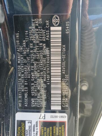 4T4BF1FK7FR464881 - 2015 TOYOTA CAMRY LE 蓝色 照片 13