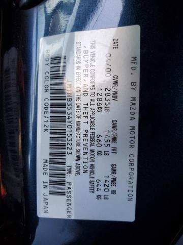 JM1NB3534Y0153223 - 2000 MAZDA MX-5 MIATA BASE BLUE photo 12