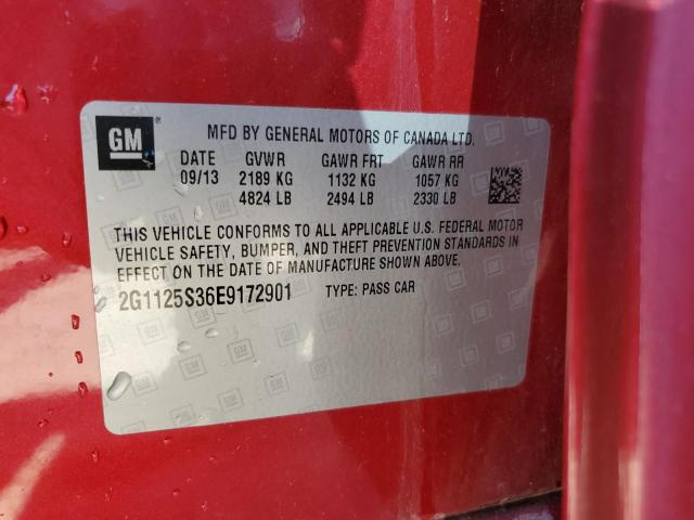 2G1125S36E9172901 - 2014 CHEVROLET IMPALA LT RED photo 12