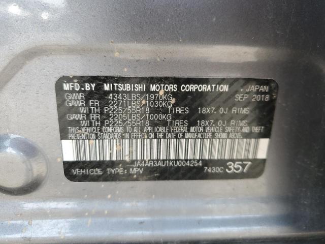 JA4AR3AU1KU004254 - 2019 MITSUBISHI OUTLANDER ES GRAY photo 13