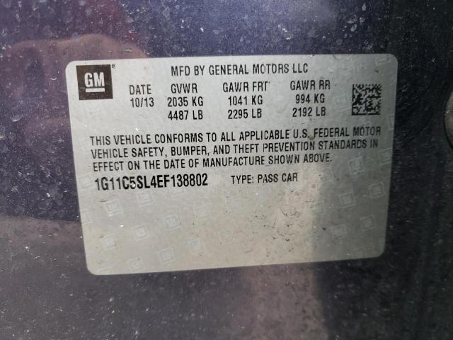 1G11C5SL4EF138802 - 2014 CHEVROLET MALIBU 1LT 蓝色 照片 12