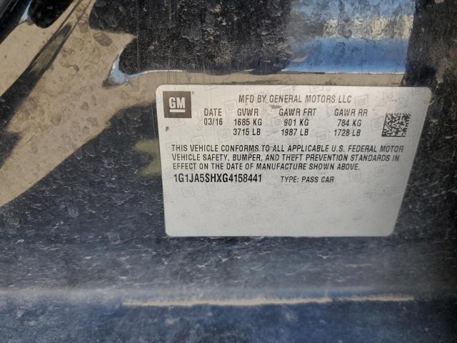 1G1JA5SHXG4158441 - 2016 CHEVROLET SONIC LS 黑色 照片 12