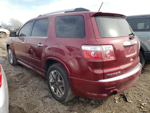 1GKKVTED0BJ216908 - 2011 GMC ACADIA DENALI BURGUNDY photo 2